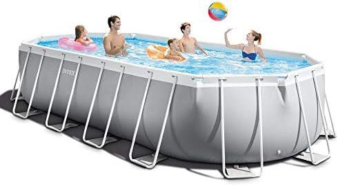 INTEX 26797EH Prism Frame Premium Oval Above Ground Swimming Pool Set: 20ft x 10ft x 48in – Includes 1500 GPH Cartridge Filter Pump – Removable Ladder – Pool Cover – Ground Cloth - Image 2