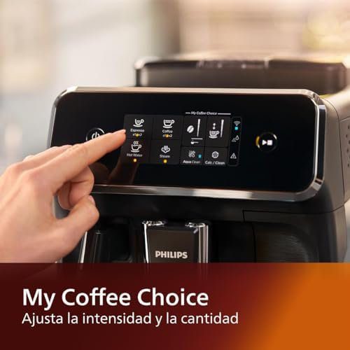 Philips 1200 Series Fully Automatic Espresso Machine, Classic Milk Frother, 2 Coffee Varieties, Intuitive Touch Display, 100% Ceramic Grinder, AquaClean Filter, Aroma Seal, Black (EP1220/04) - Image 4
