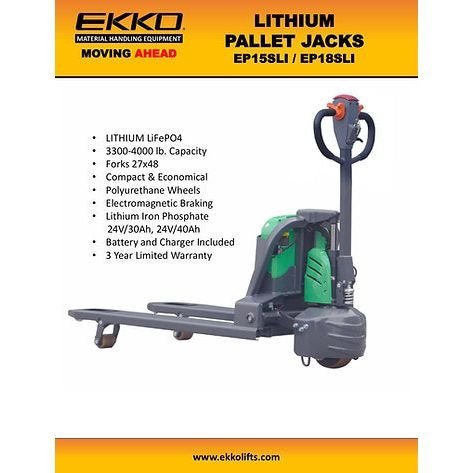 Electric Pallet Jack | Lithium Iron |3300 lbs Capacity | EKKO EP15SLI - Image 5