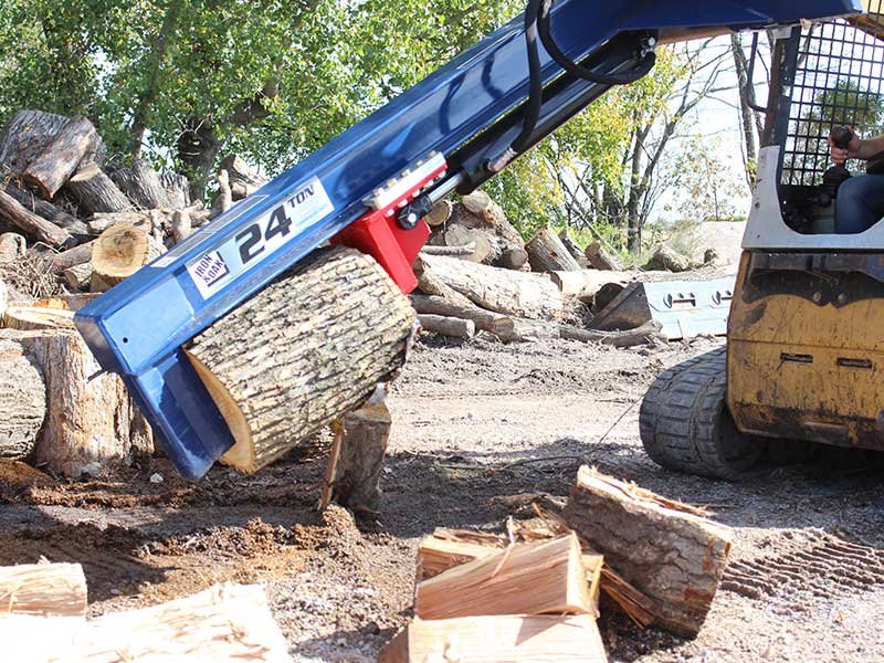 24 Ton Iron & Oak Upside Down Skid Steer Log Splitter Attachment (SMH2419) - Image 11