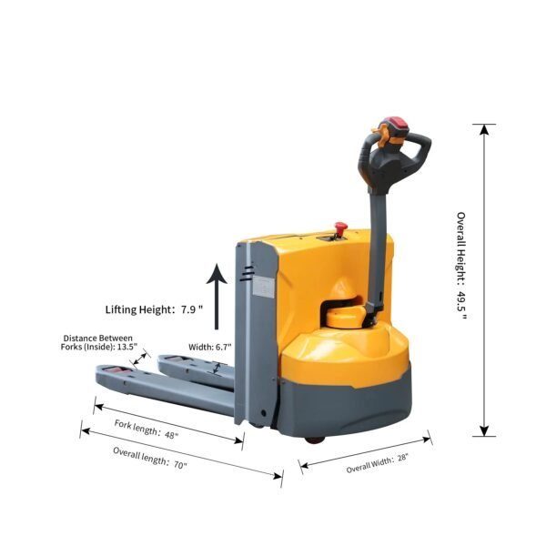 Electric Walkie Pallet Jack | 4400 lbs. Capacity | 48” x 27” | Apollolift A-1023 - Image 6