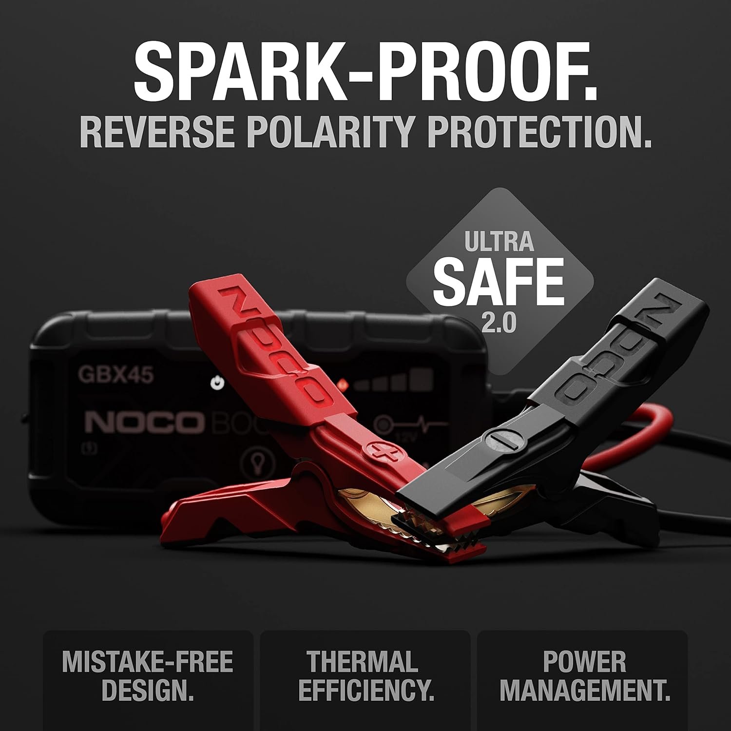 NOCO Boost X GBX45: 1250A UltraSafe Jump Starter, 12V Lithium Battery Booster Pack, Portable Jump Box, Power Bank & Jumper Cables, for 6.5L Gas and 4.0L Diesel Engines - Image 4