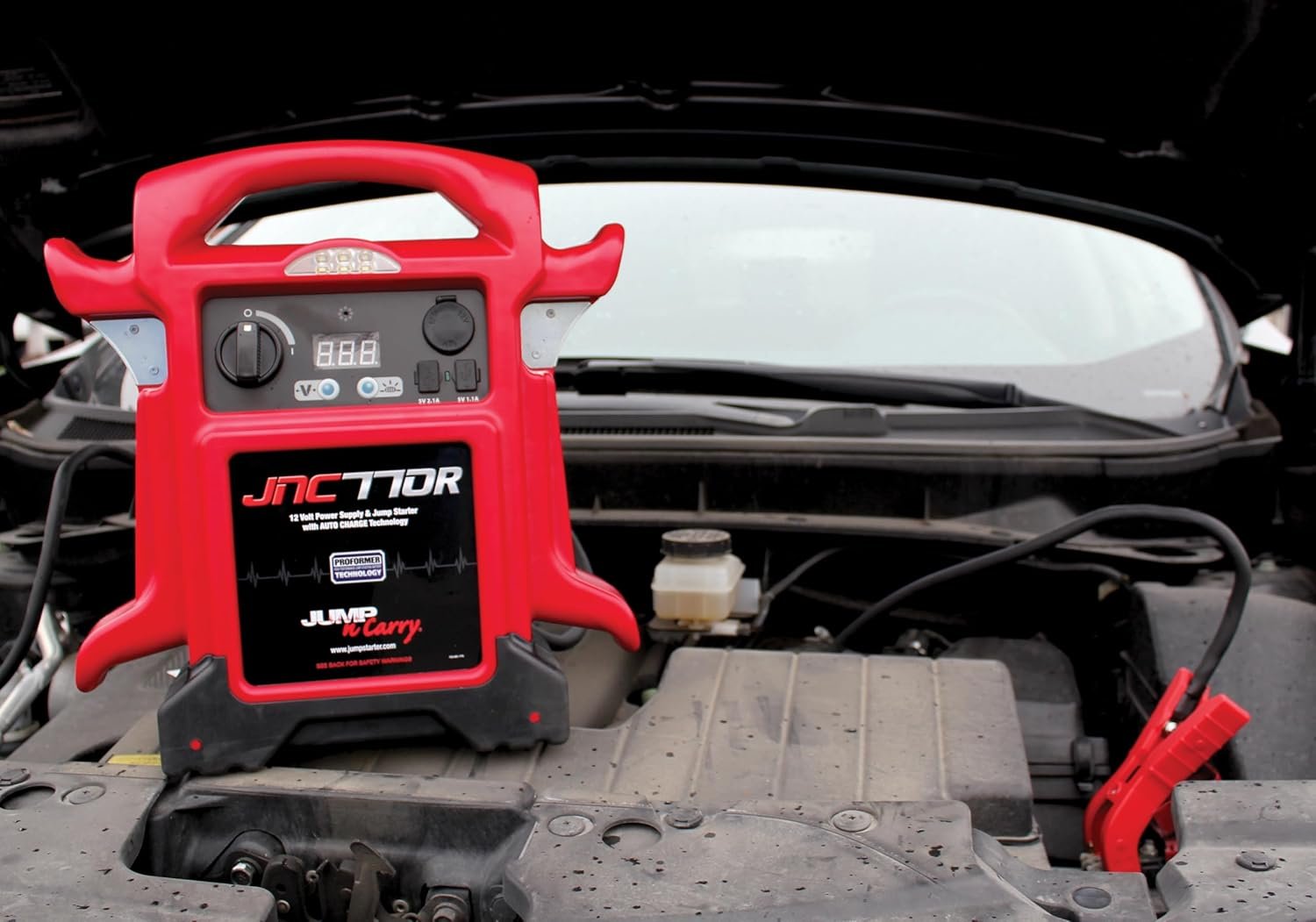 Clore Automotive Jump-N-Carry JNC770R 1700 Peak Amp Premium 12 Volt Jump Starter – Red - Image 5