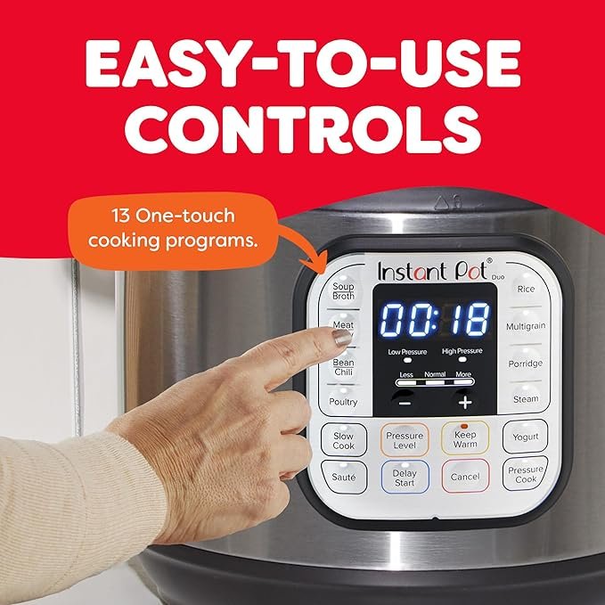 Instant Pot Duo 7-in-1 Electric Pressure Cooker, Slow Cooker, Rice Cooker, Steamer, Sauté, Yogurt Maker, Warmer & Sterilizer, Includes App with Over 800 Recipes, Stainless Steel, 6 Quart - Image 2