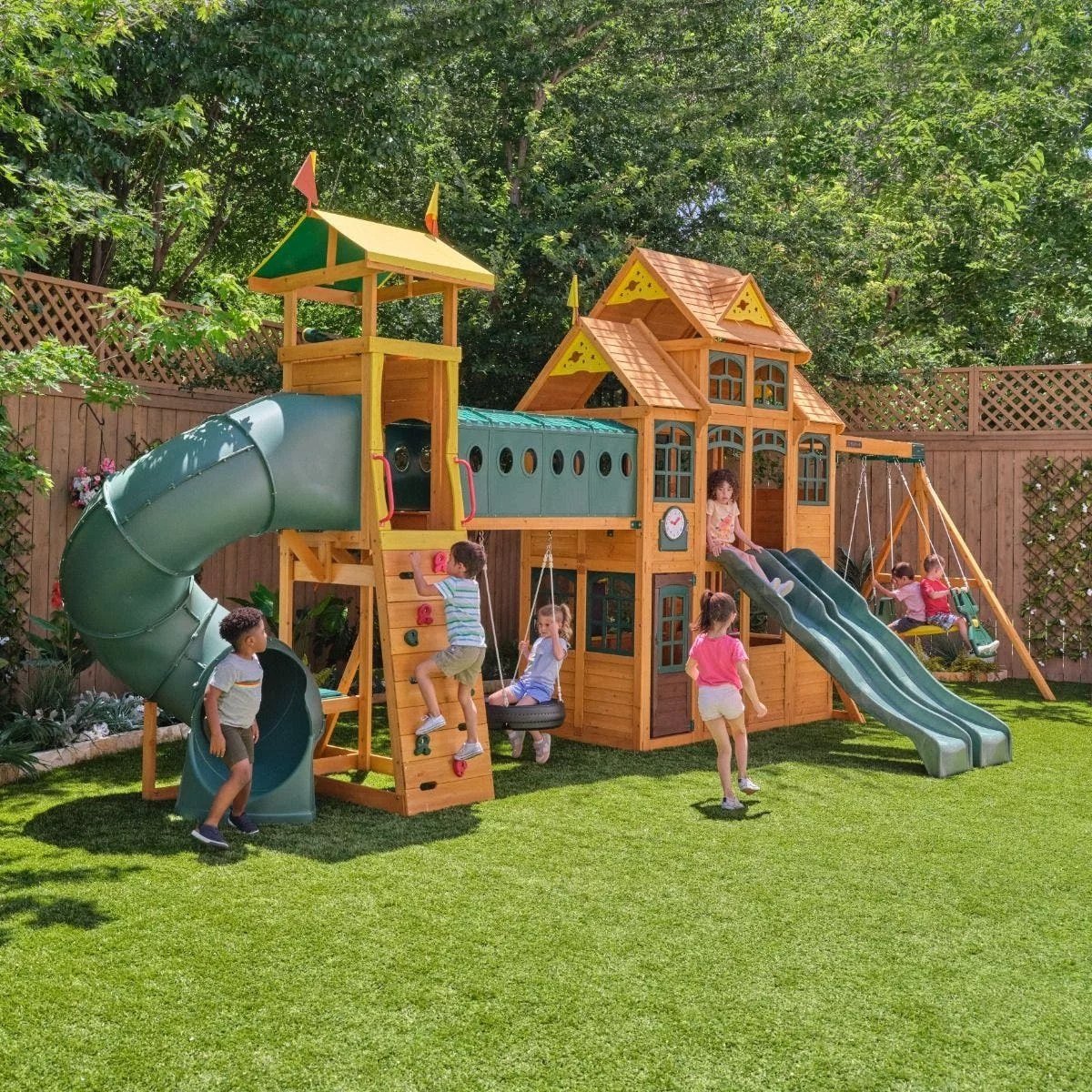 Kids Kidkraft Bear Cave Lodge Swing Set / Playset - Image 9