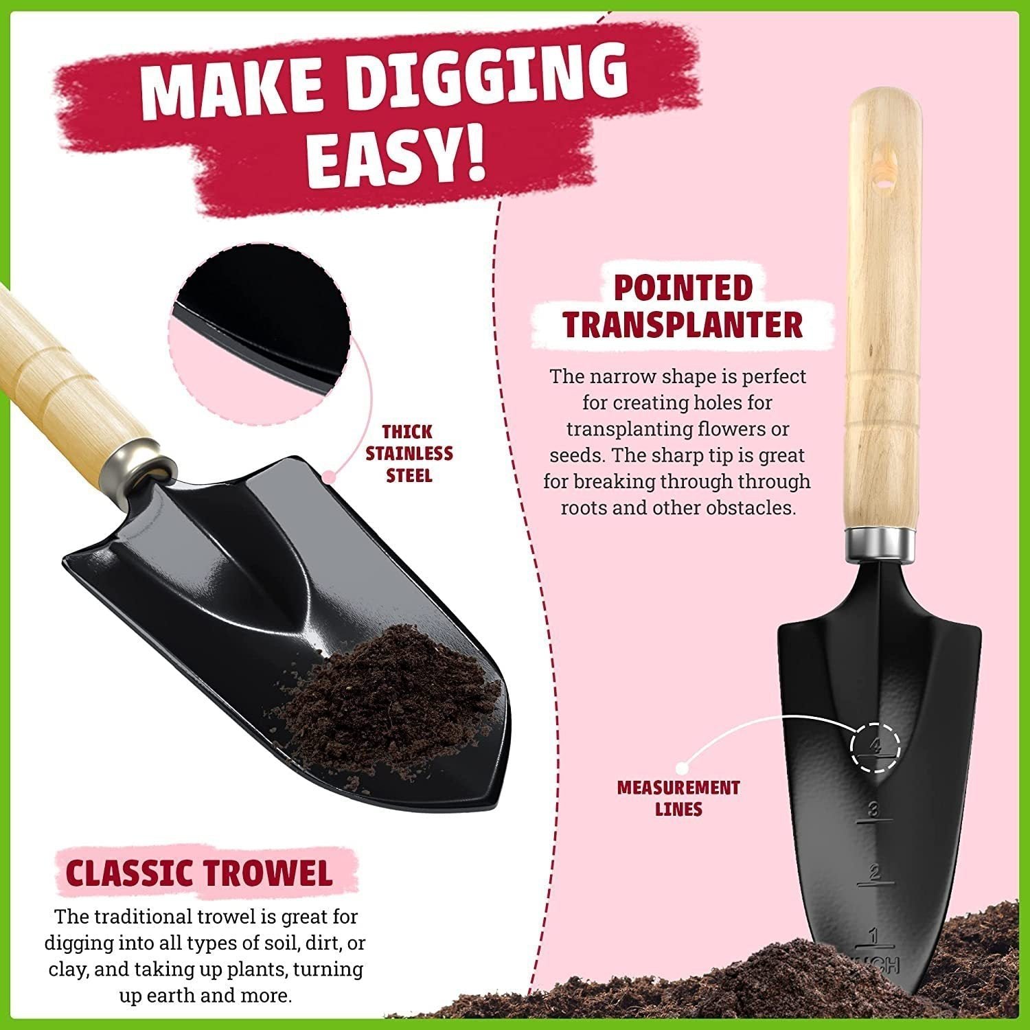 Hot Selling Stainless Steel Gardening Tools Suit - Image 4