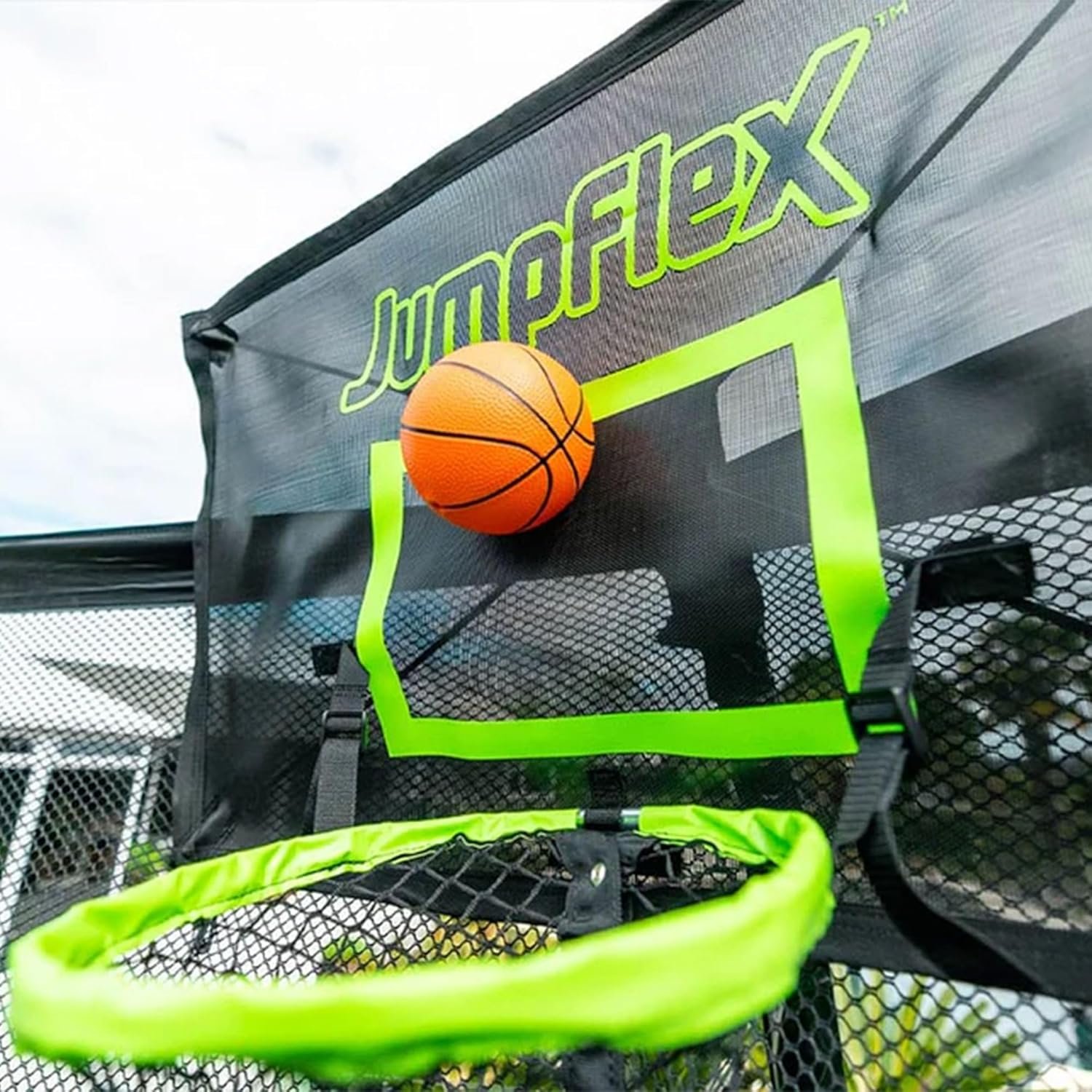 JumpFlex HERO 15 Backyard Outdoor Trampoline for Kids with Net & Ladder - Image 4