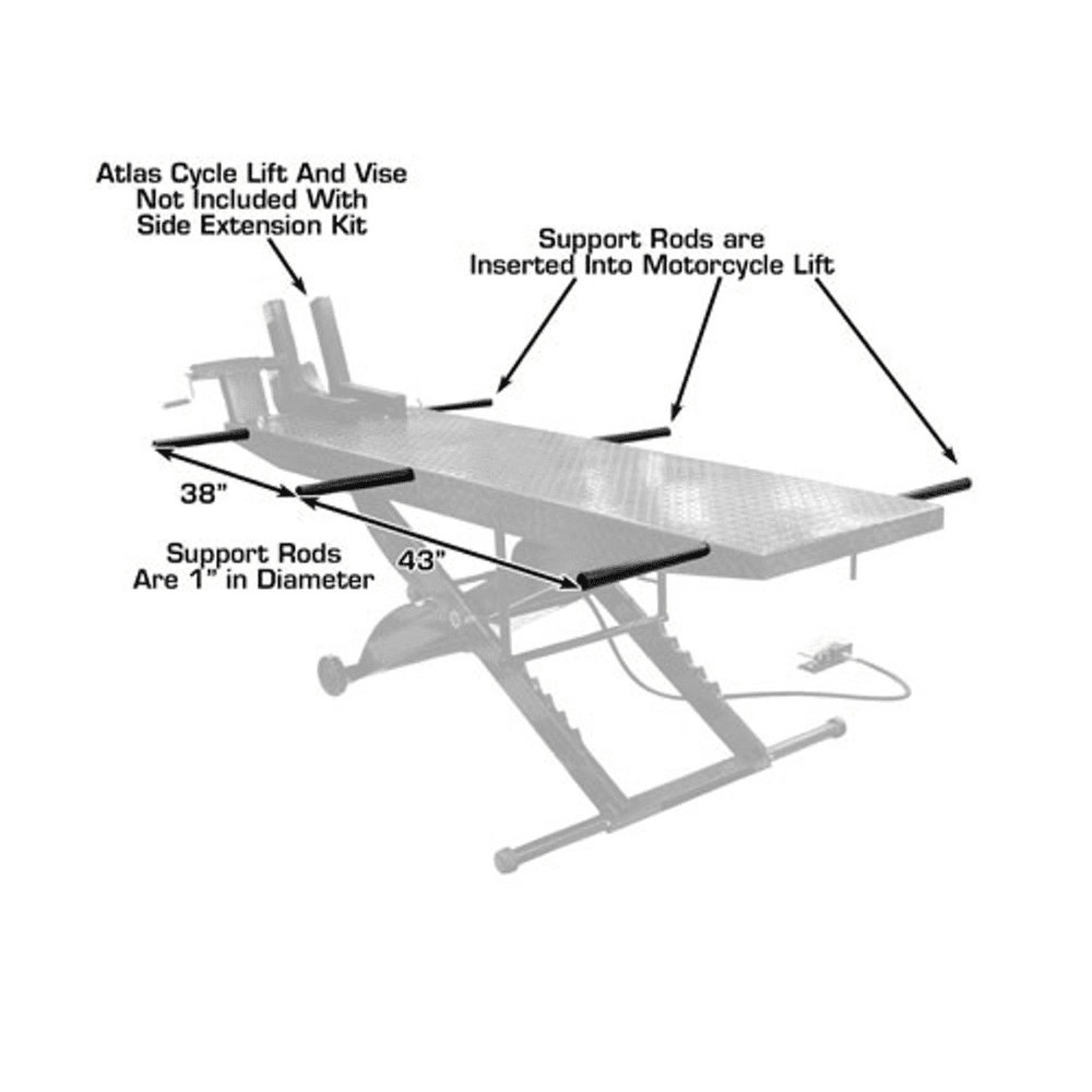 Atlas Motorcycle Lift W Side Extension Kit - Image 3