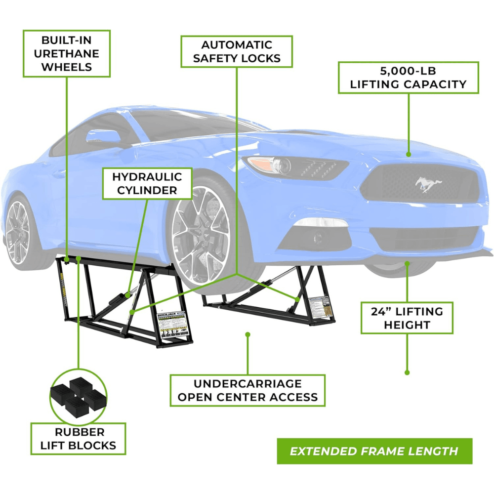 QuickJack 5000TLX – Extended-Length Portable Lift (5,000 lbs Capacity) - Image 2