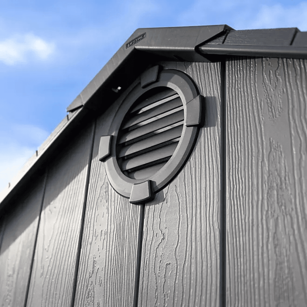 Lifetime 15′ x 8′ Dual Entry Outdoor Storage Shed, Gray - Image 5