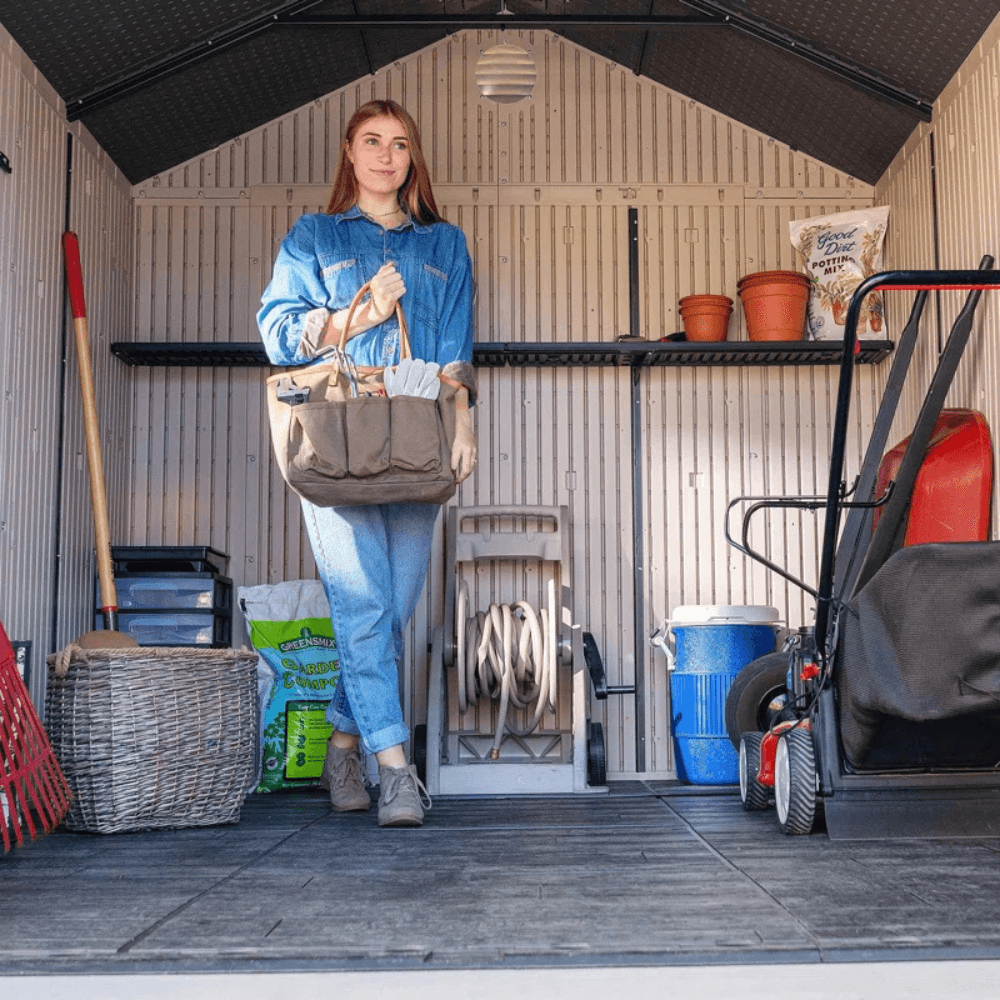 Lifetime 8 Ft. x 10 Ft. High-Density Polyethylene (Plastic) Outdoor Storage Shed with Steel-Reinforced Construction - Image 11
