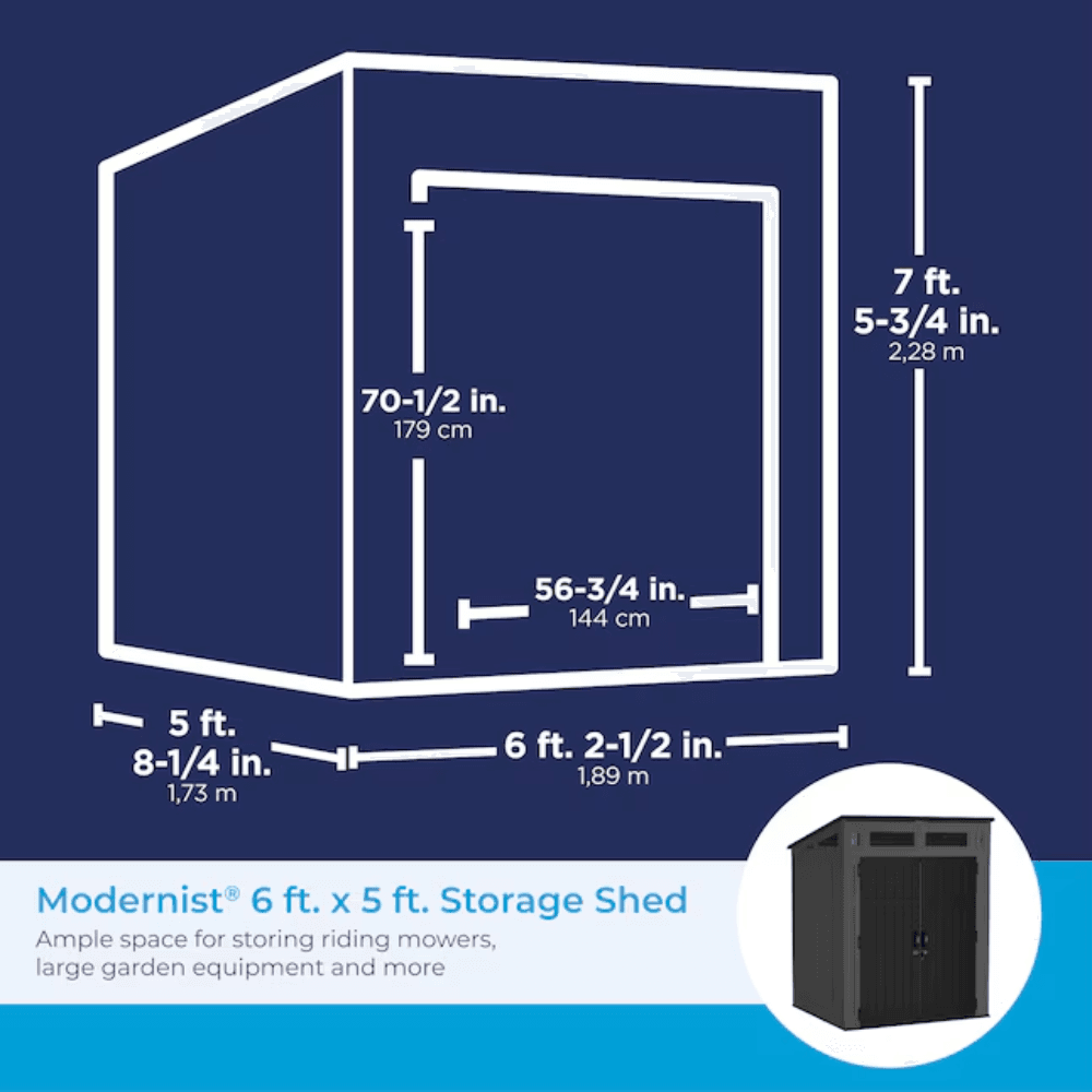 Suncast 6-Feet x 4-Feet Modernist Lean-to Resin Storage Shed (Floor Included) in Gray | BMS6583T - Image 7