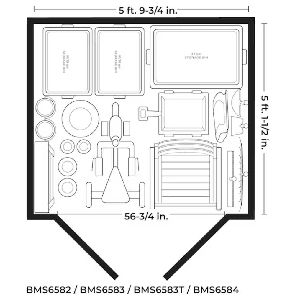 Suncast 6-Feet x 4-Feet Modernist Lean-to Resin Storage Shed (Floor Included) in Gray | BMS6583T - Image 8