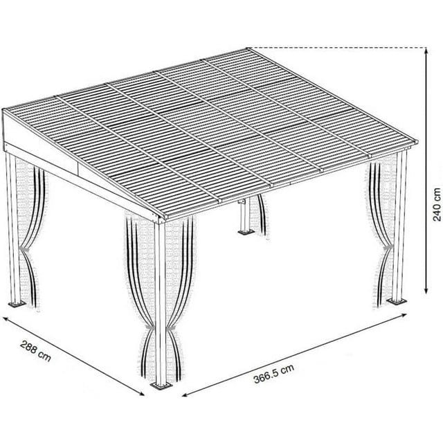 Sojag 500-9165470 10 x 12 ft. Portland No. 53 Wall Gazebo Steel Roof - Image 5