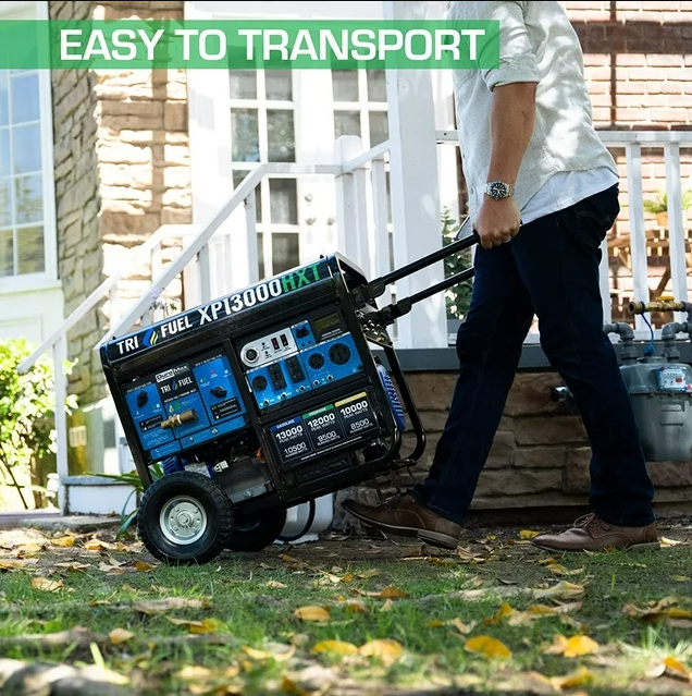 DuroMax XP13000HXT 13,000 Watt Electric Start Tri-Fuel Natural Gas/Propane/Gas Powered Portable Generator w/ CO Alert - Image 2