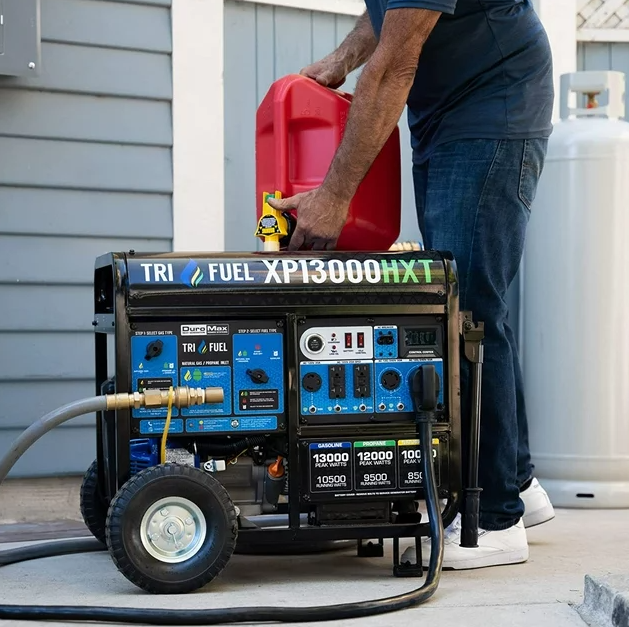 DuroMax XP13000HXT 13,000 Watt Electric Start Tri-Fuel Natural Gas/Propane/Gas Powered Portable Generator w/ CO Alert - Image 4