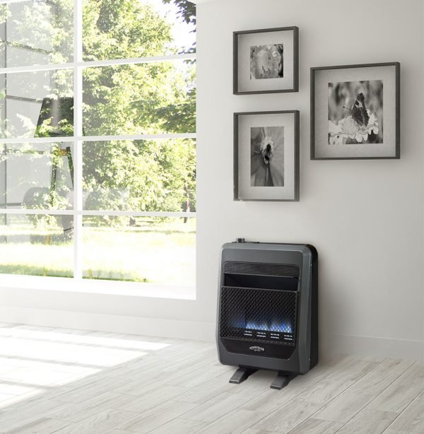 Bluegrass Living Natural Gas Vent Free Blue Flame Gas Space Heater With Blower and Base Feet – 20,000 BTU, T-Stat Control – Model# B20TNB-BB - Image 4