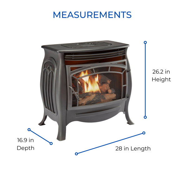 Duluth Forge Dual Fuel Ventless Gas Stove – 26,000 BTU, Remote Control, Matte Black Finish – Model# FDSR25 - Image 6