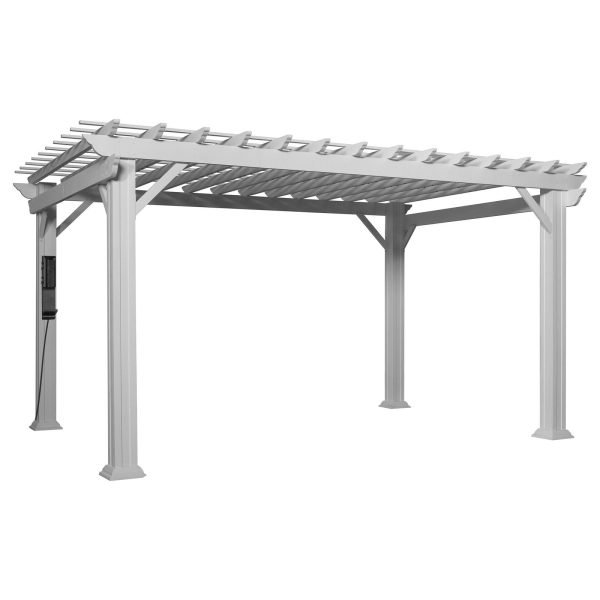 14×12 Hawthorne Traditional Steel Pergola With Sail Shade Soft Canopy - Image 2