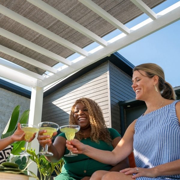 14×10 Windham Modern Steel Pergola With Sail Shade Soft Canopy - Image 12