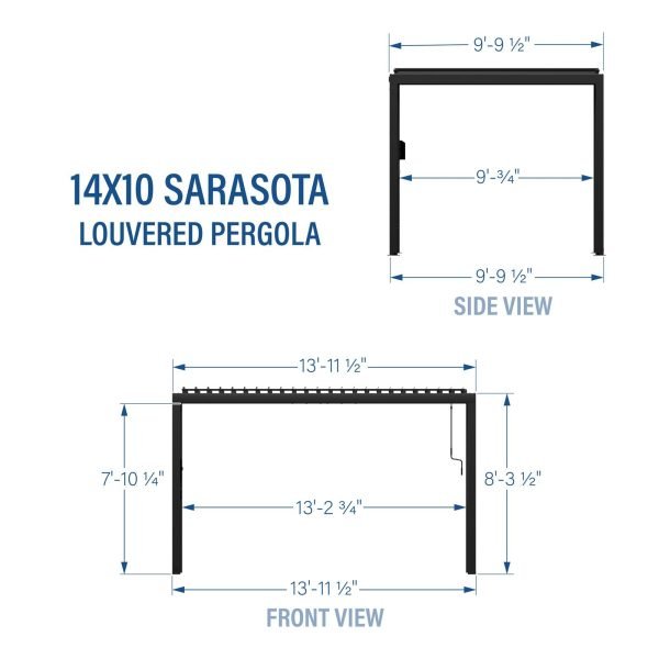 14×10 Sarasota Steel Louvered Pergola - Image 15