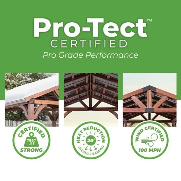 Arlington 12′ X 12′ Solid Wood Patio Gazebo - Image 4