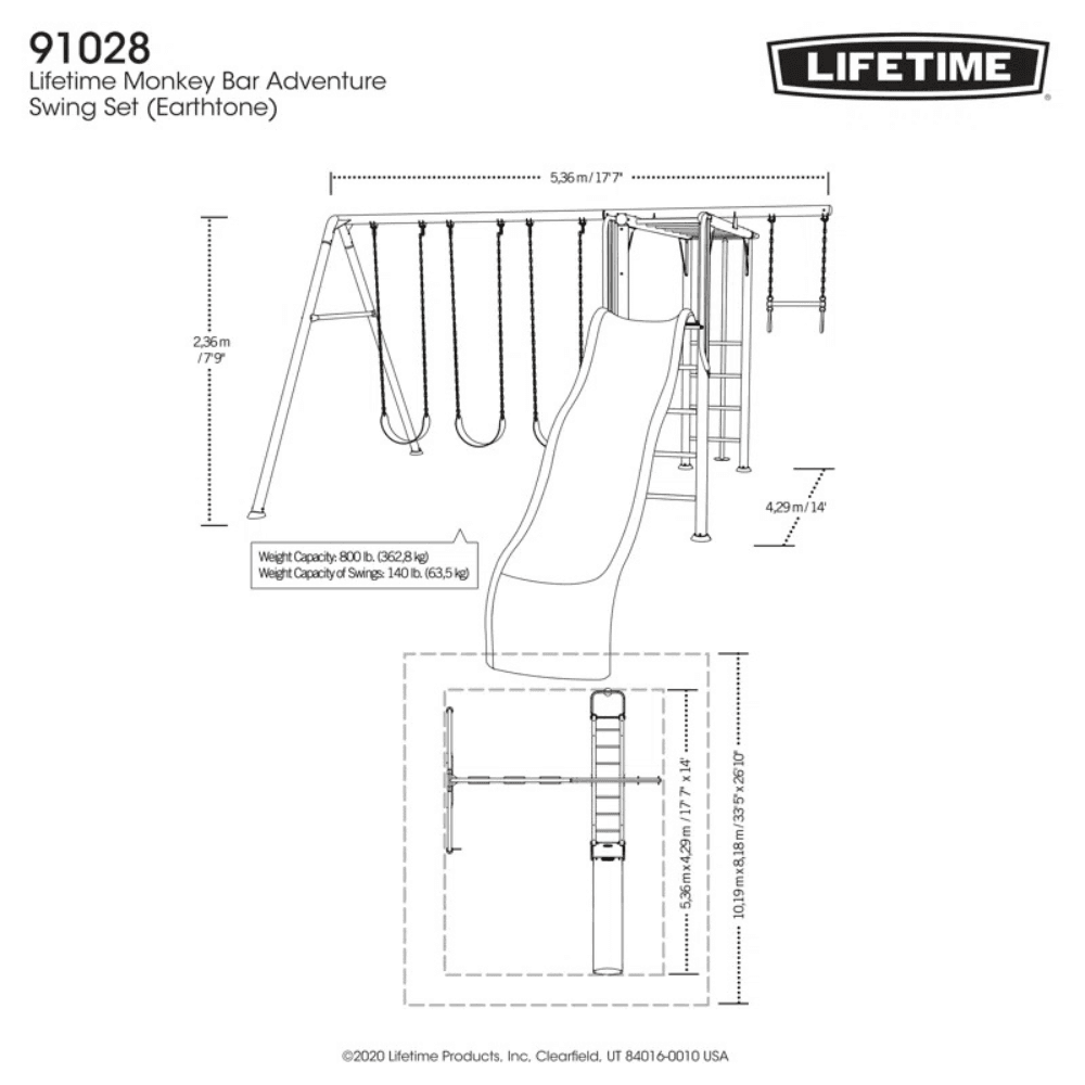 Lifetime Powder Coated Steel Swing Set with 4 Swing(s) , 1 Slide(s) - Image 12