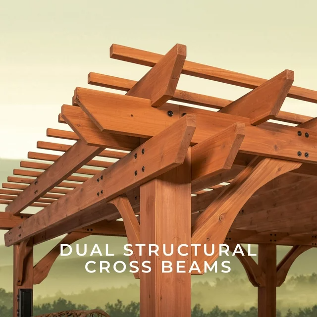 Backyard Discovery 20′ x 12′ Beaumont Pergola – Premium Cedar Wood, Sturdy & Elegant Design - Image 3