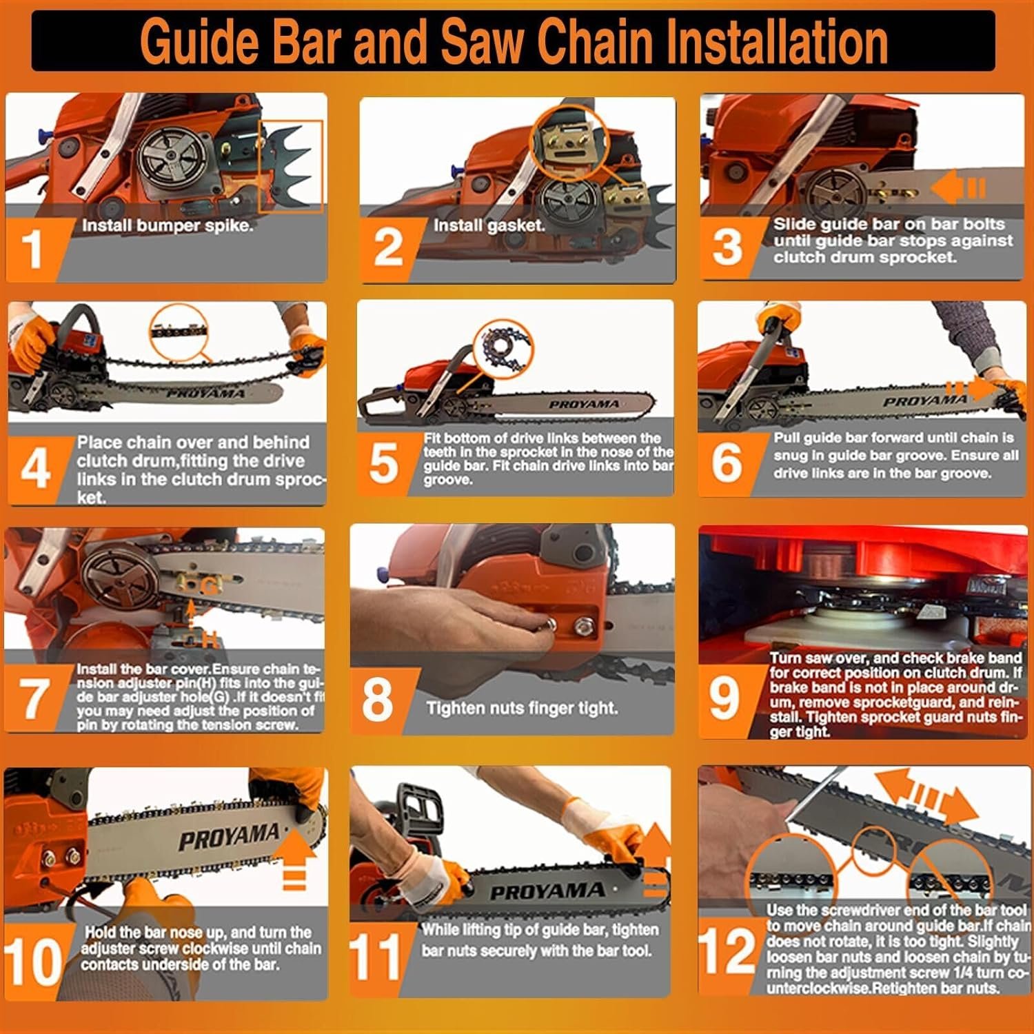 PROYAMA 68CC 2-Cycle Top Handle Gas Powered Chainsaw 24 Inch 20 Inch Petrol Handheld Cordless Chain Saw for Tree Wood Cutting - Image 2