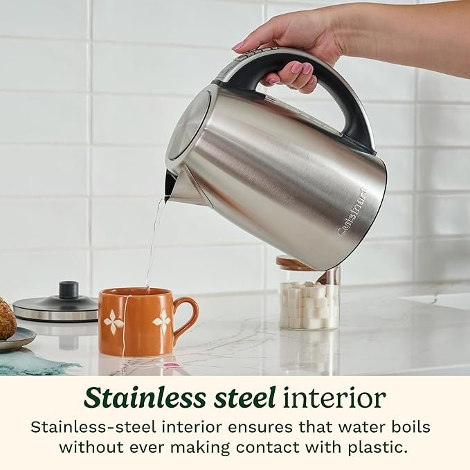 Cuisinart PerfecTemp 1.7-Liter Electric Kettle, Cordless, 1500W Fast Heat-Up, 6 Preset Temperatures, 30-Minute Keep Warm, Stay-Cool Non-Slip Handle, CPK-17P1 - Image 3