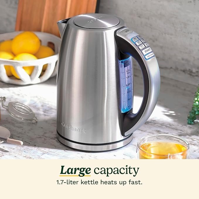 Cuisinart PerfecTemp 1.7-Liter Electric Kettle, Cordless, 1500W Fast Heat-Up, 6 Preset Temperatures, 30-Minute Keep Warm, Stay-Cool Non-Slip Handle, CPK-17P1 - Image 4