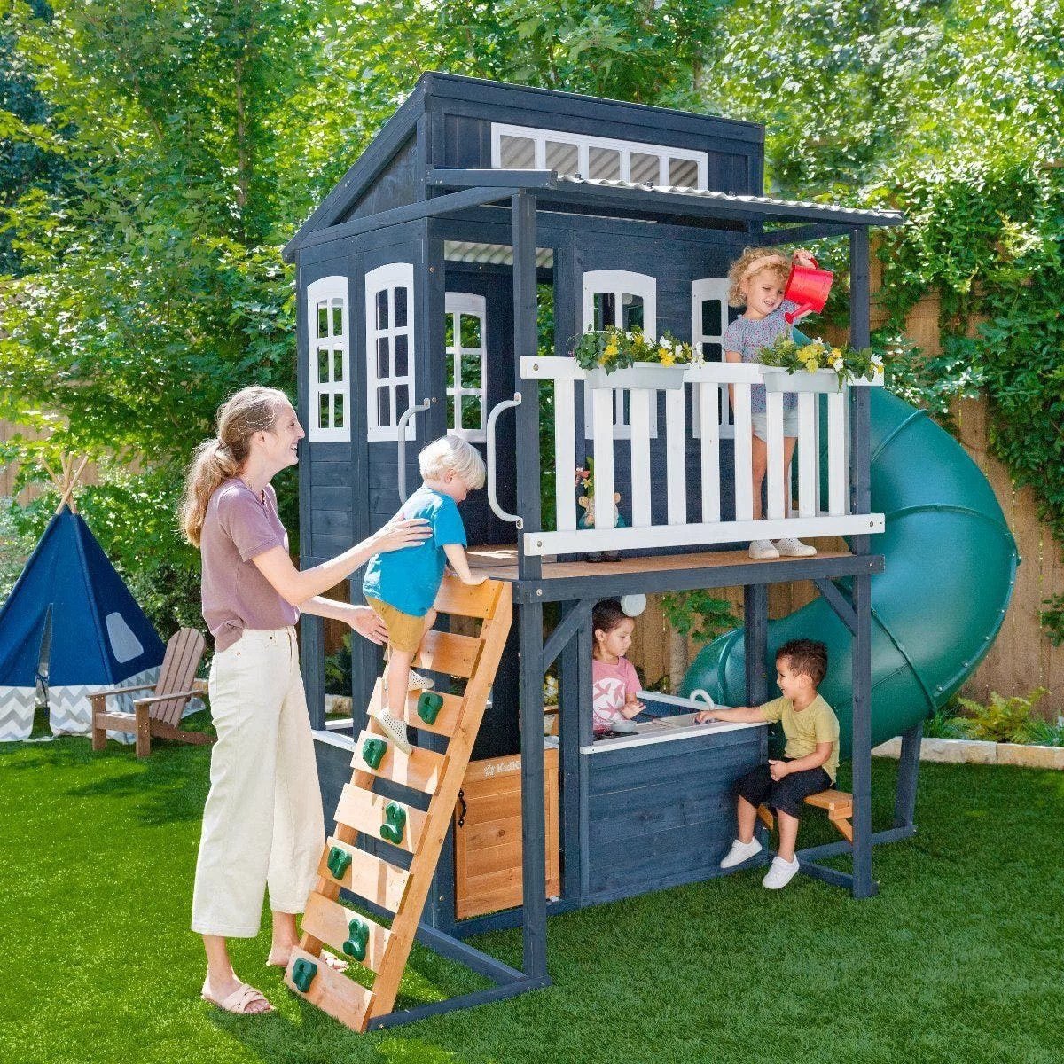 Backyard Discovery Skyfort III Cedar Swing Set w/ Tube Slide – DIY - Image 11