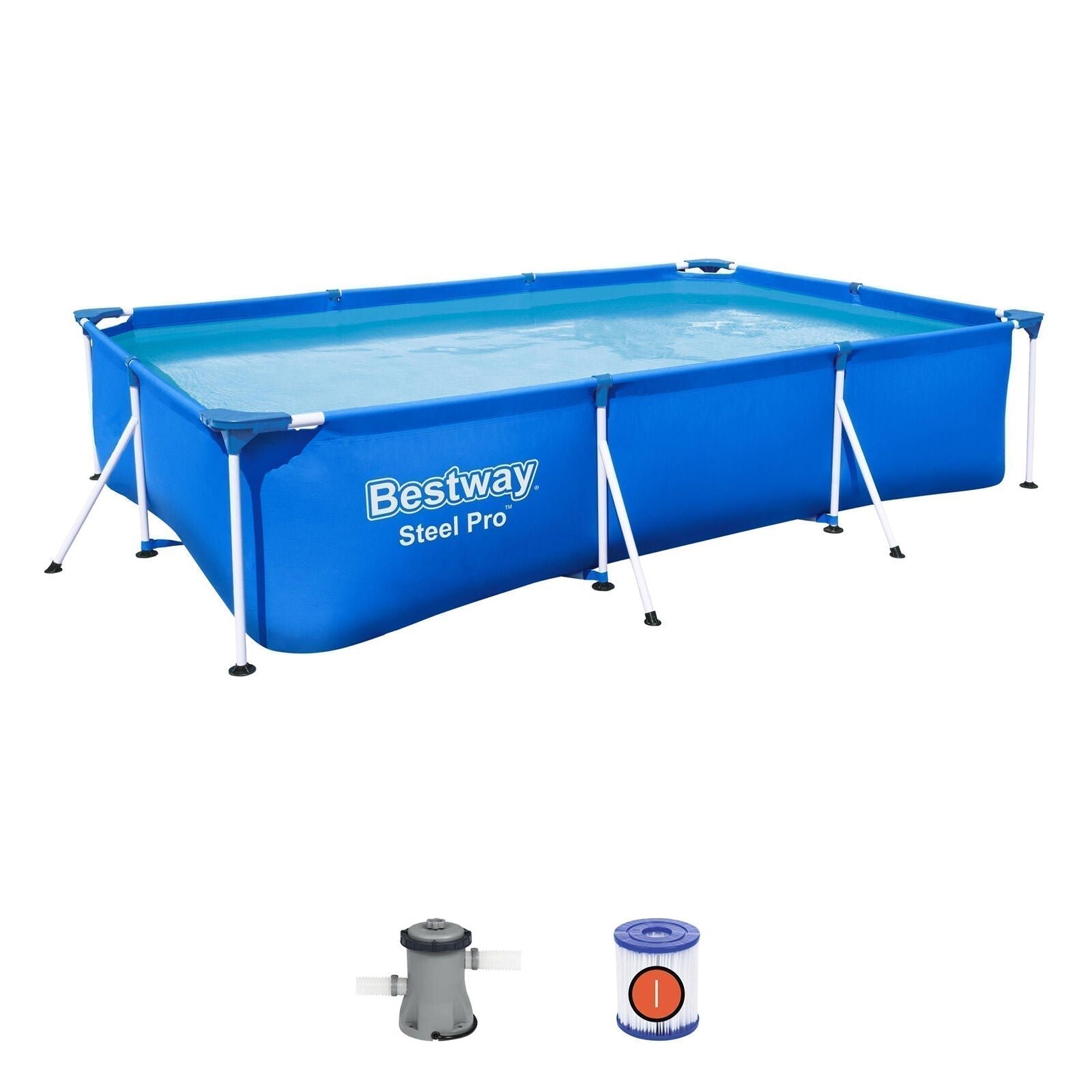 Bestway Steel Pro 9.8′ x 6.6′ x 26″ Rectangular Above Ground Swimming Pool Set - Image 6