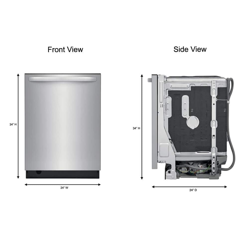 Frigidaire 24 in. Stainless Steel Top Control Built-In Tall Tub Dishwasher with Stainless Steel Tub and 3rd Level Rack, 49 dBA - Image 2