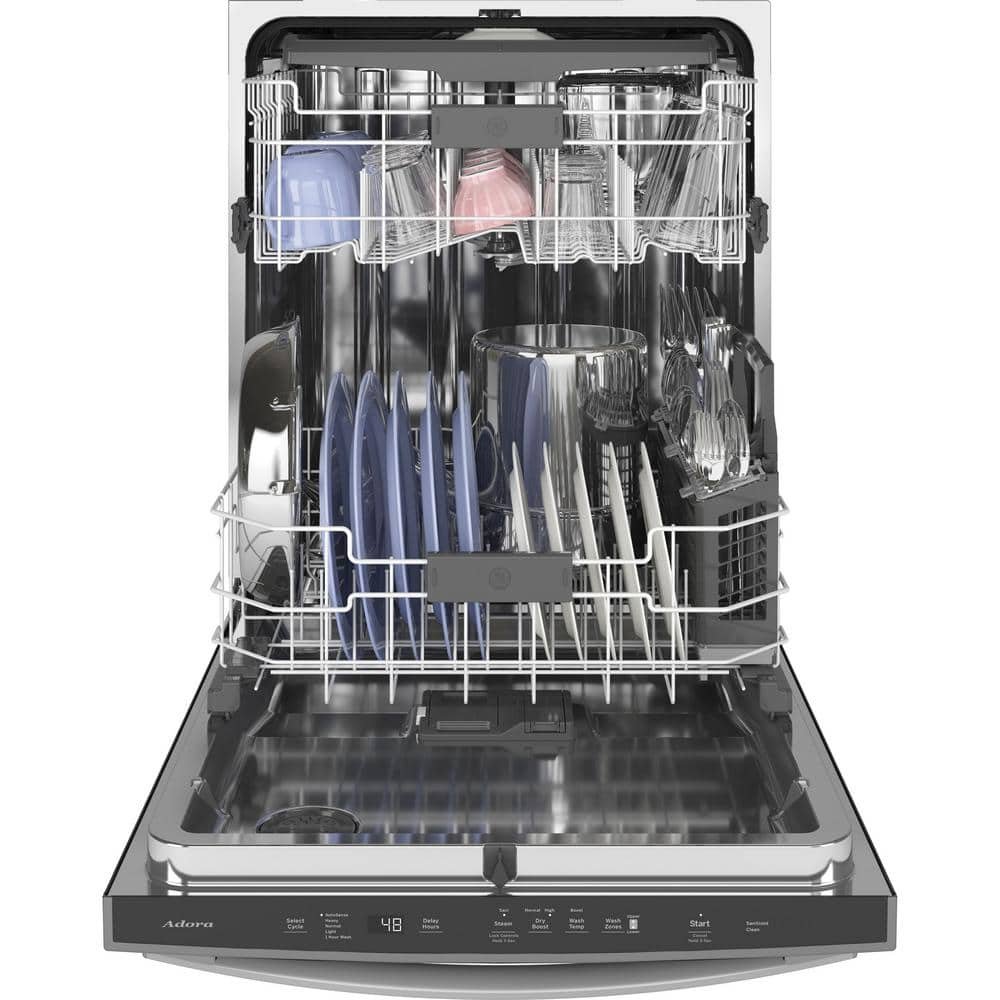 GE Adora 24 in. Stainless Steel Top Control Built-In Tall Tub Dishwasher with Stainless Steel Tub, 3rd Rack, and 48 dBA - Image 4