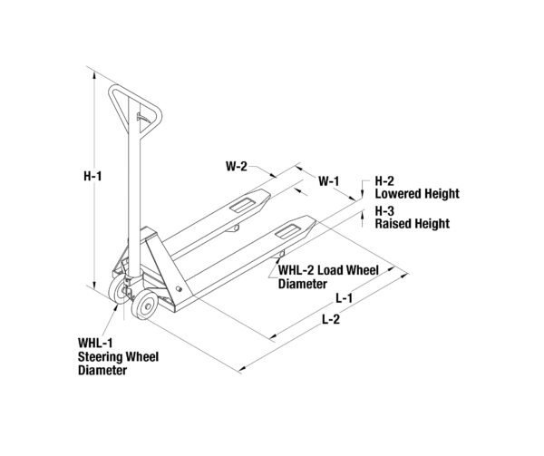 Wesco Manual‑Powered Pallet Jack – Backrest Guards & Wheel Chock (Model 272461‑1) - Image 3