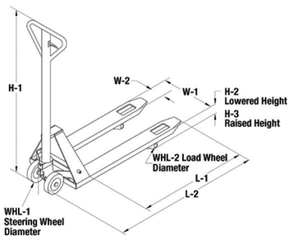 Wesco Stainless Steel Manual Pallet Jack – Chock & Backrest Guards | 5,500 lb Capacity | Model 272152-1 - Image 2