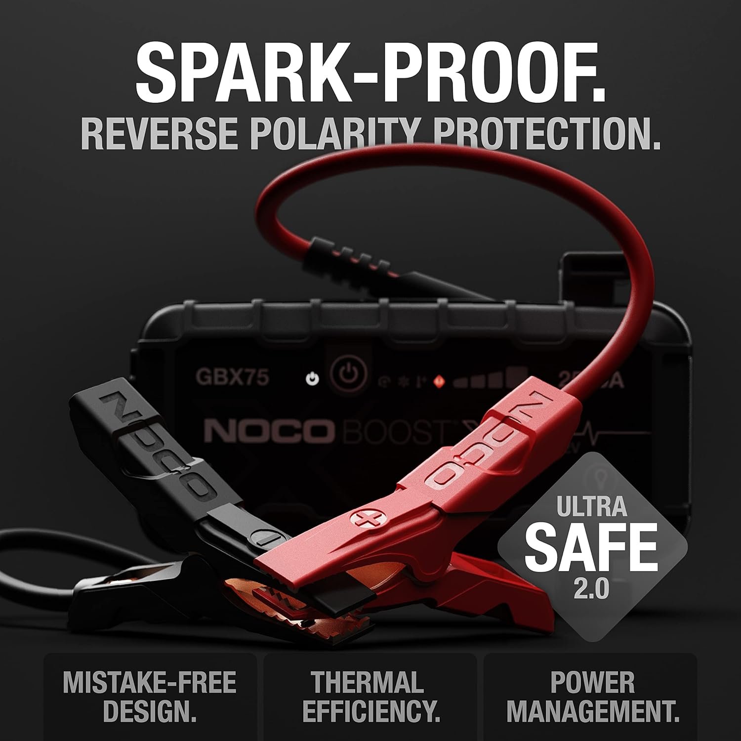 NOCO Boost X GBX75: 2500A UltraSafe Jump Starter, 12V Lithium Battery Booster Pack, Portable Jump Box, Power Bank & Jumper Cables, for 8.5L Gas and 6.5L Diesel Engines - Image 4