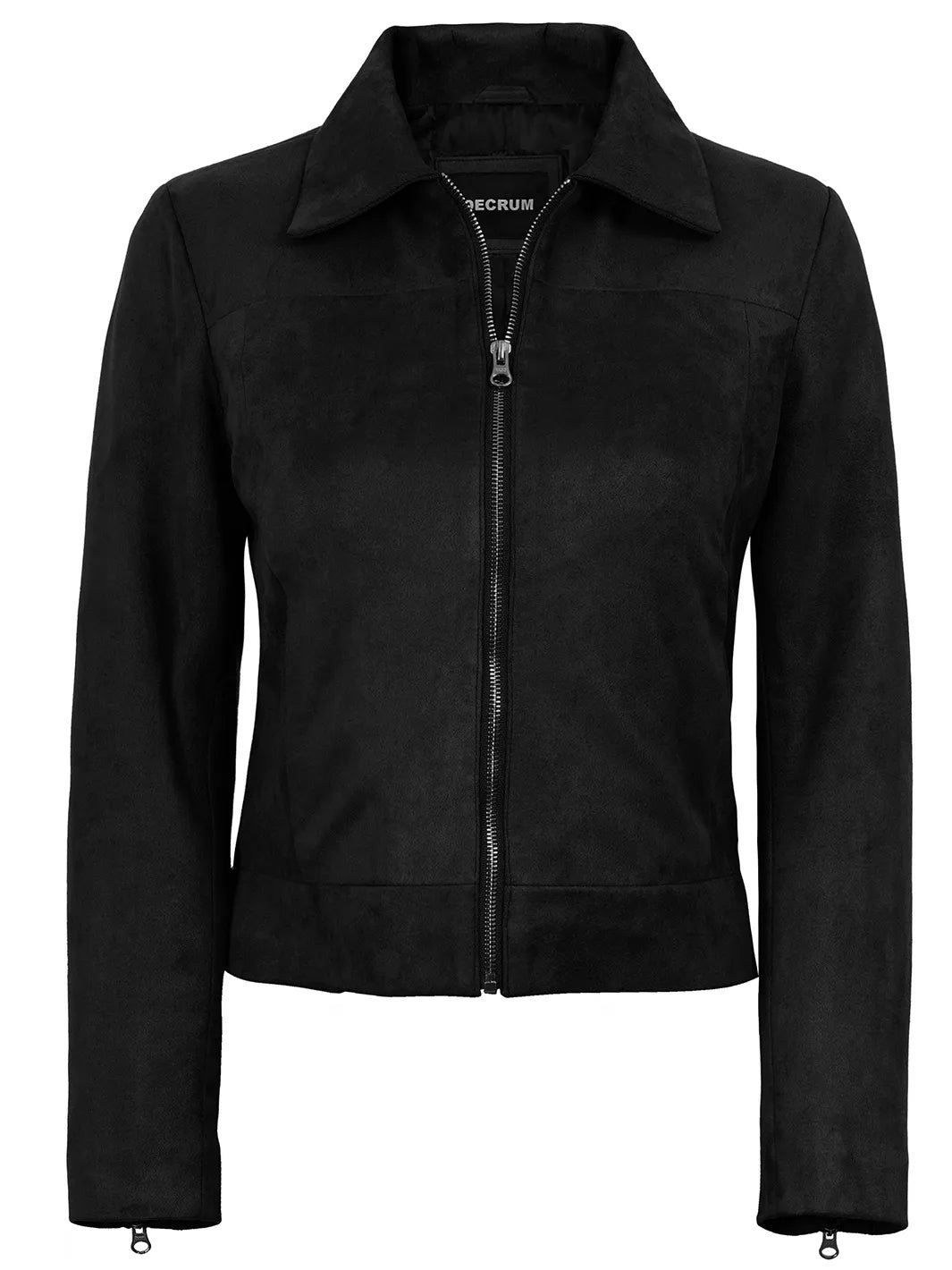 Women's Black Faux Suede Harrington Jacket - Image 4