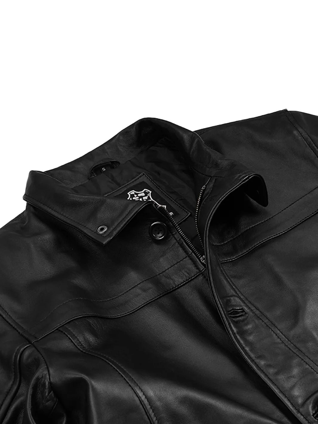 Bristol — Men's Black Lambskin 3/4 Length Car Coat - Image 4