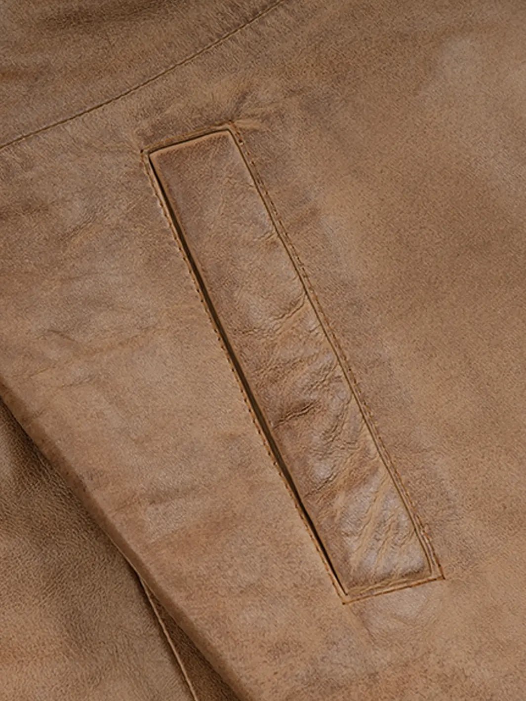 Winchester — Men's Camel Brown 3/4 Length Leather Car Coat - Image 5