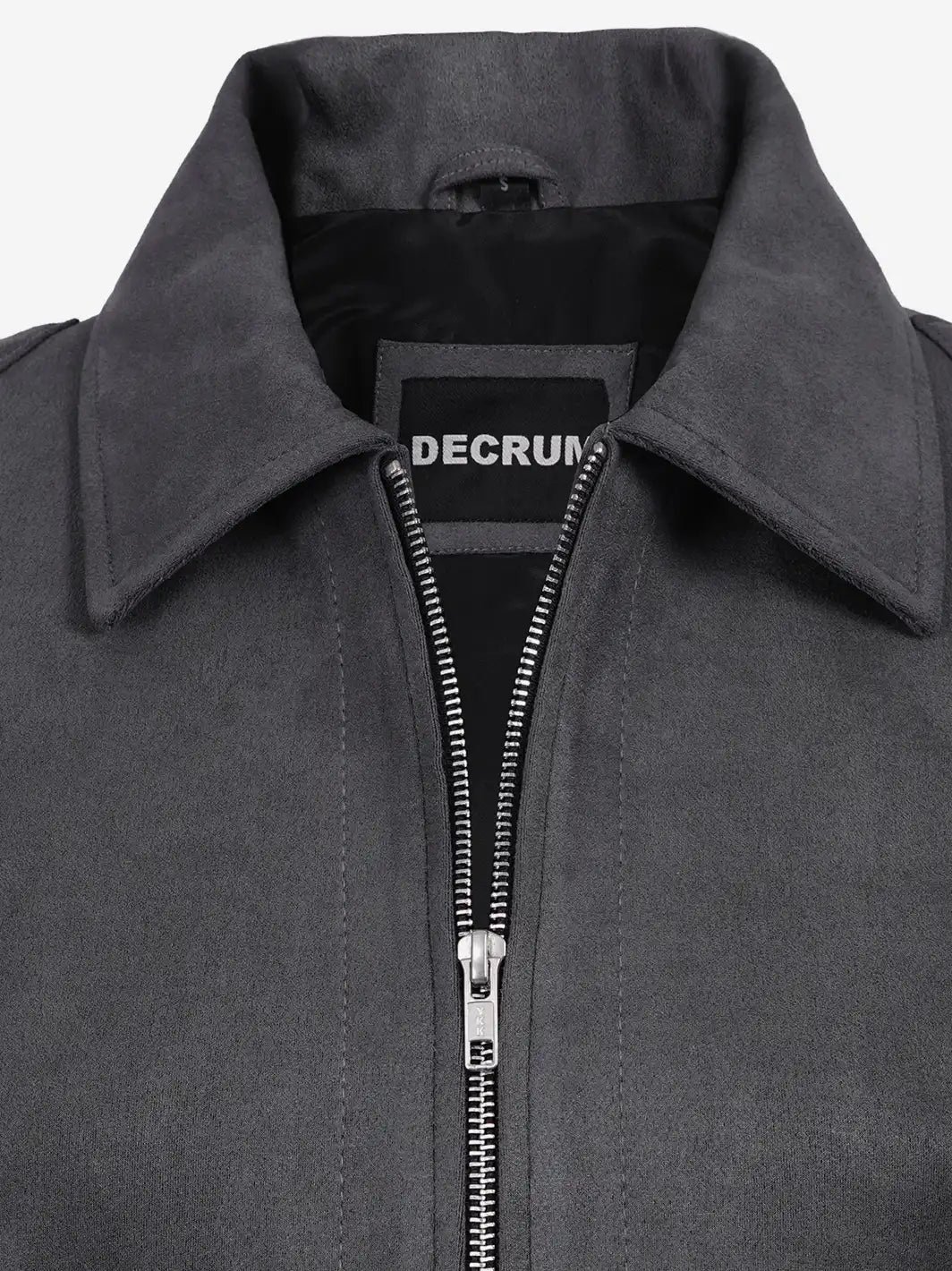 Women's Dark Grey Faux Suede Harrington Jacket - Image 5