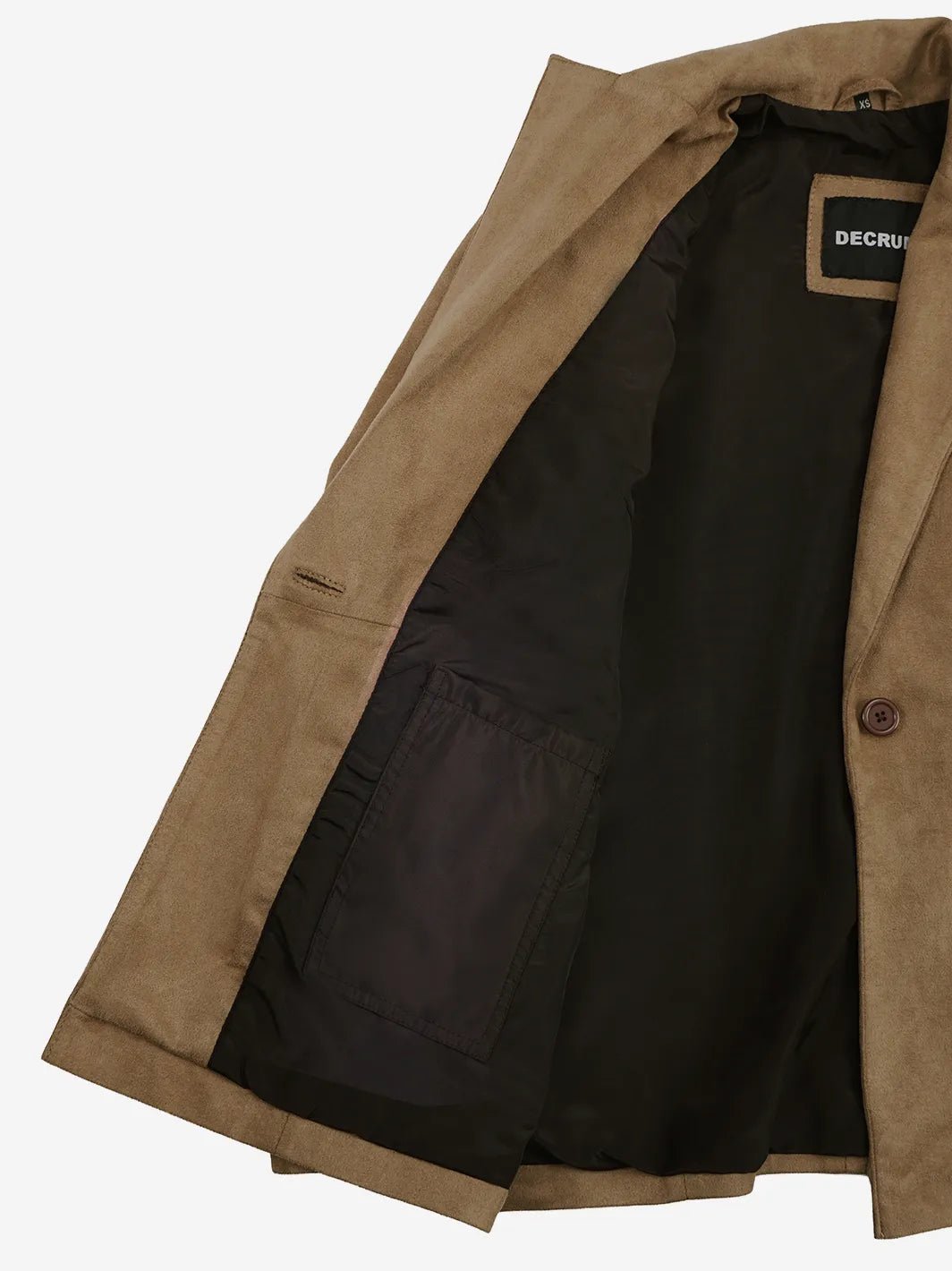 Women's Camel Faux Suede Notch Lapel Blazer - Image 7