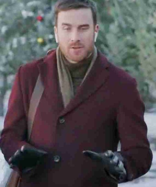 A Godwink Christmas: A Miracle of Love Blair Penner Maroon Wool Coat