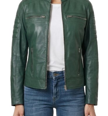 Austin-Women-Cafe-Racer-Style-Green-Leather-Jacket