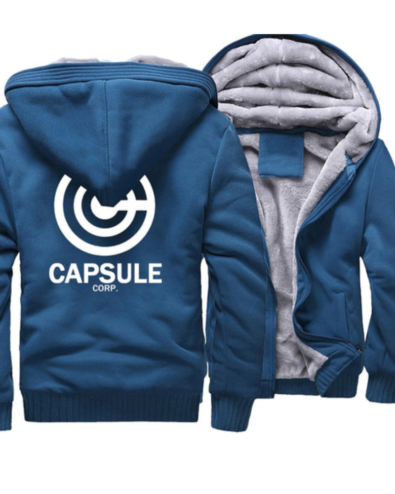 Dragon Ball Capsule Corp Thick Blue Hoodie