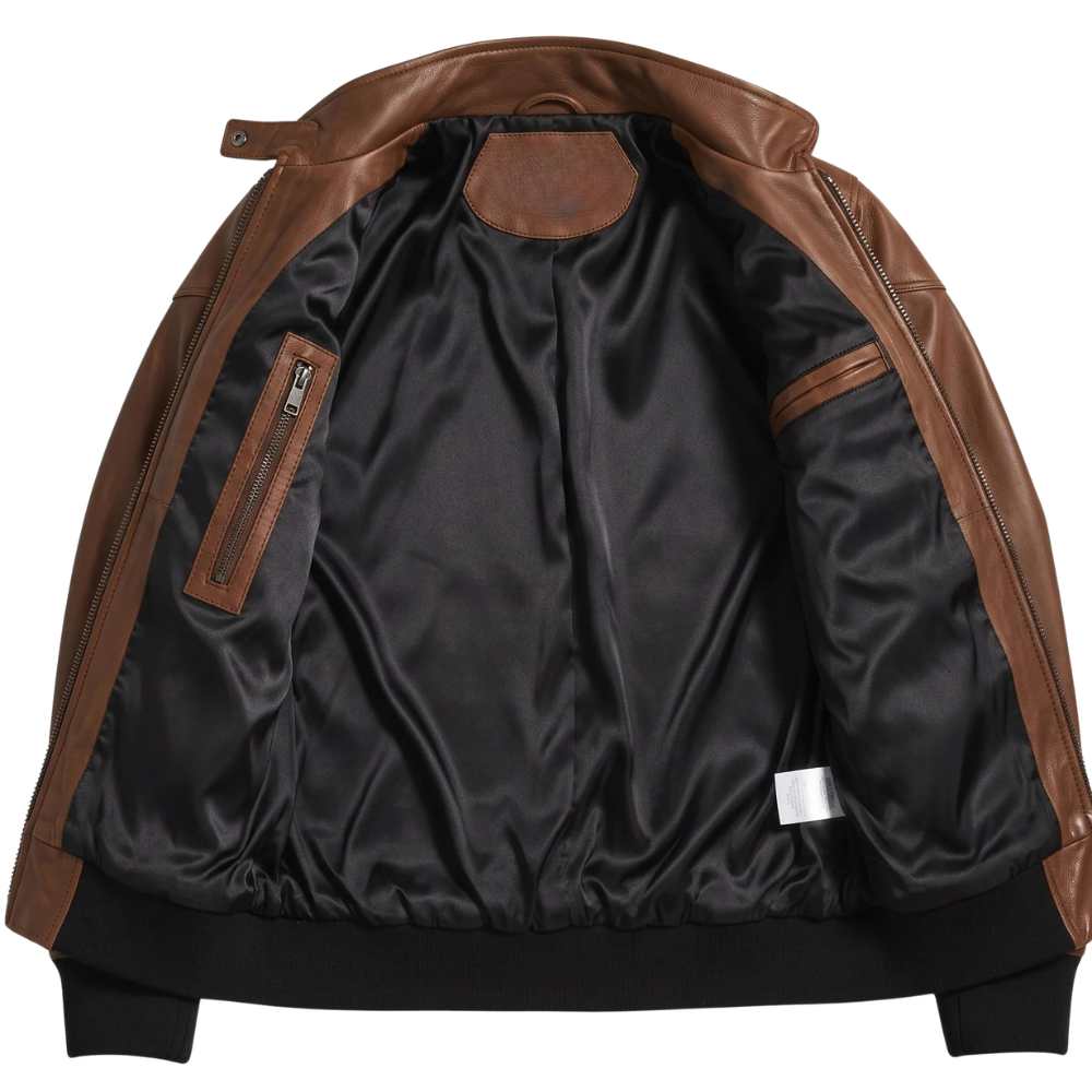 Women's Hooded Brown Leather Jacket - Image 5