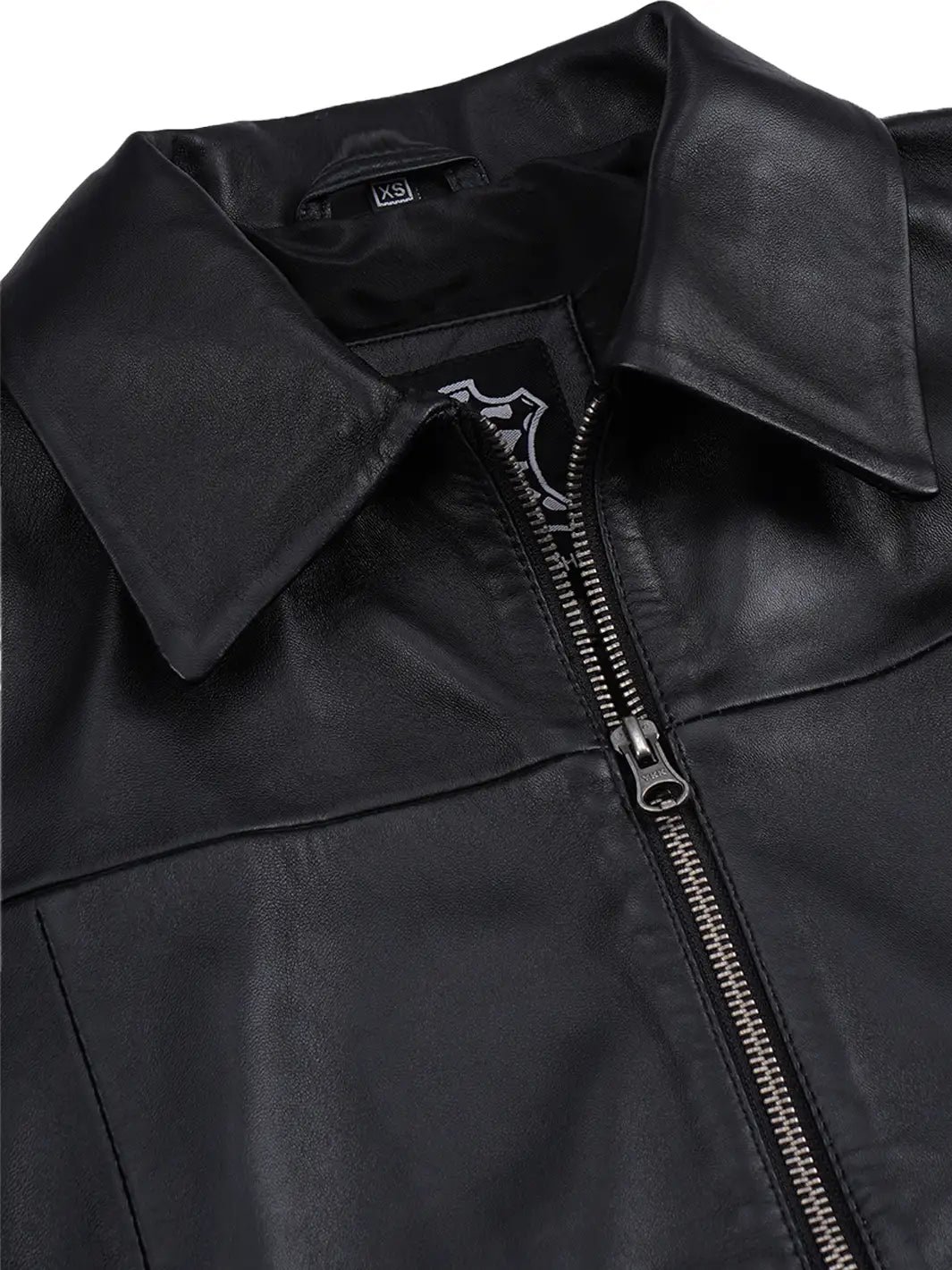 Women's Minimalist Black Lambskin Harrington Jacket - Image 3