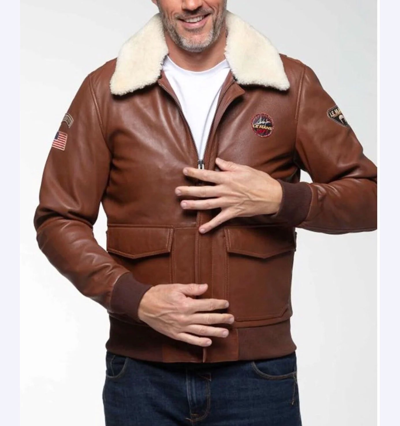Maverick Tom Cruise Pilot Flight Bomber Leather Jacket