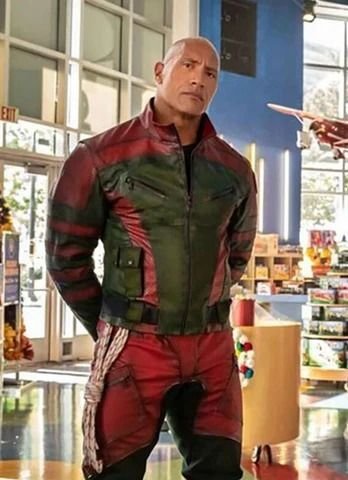 Dwayne Johnson Red Leather Jacket